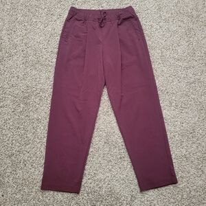 Old Navy Billie Pants Trousers High Rise Waist Burgundy Pleated Size Small